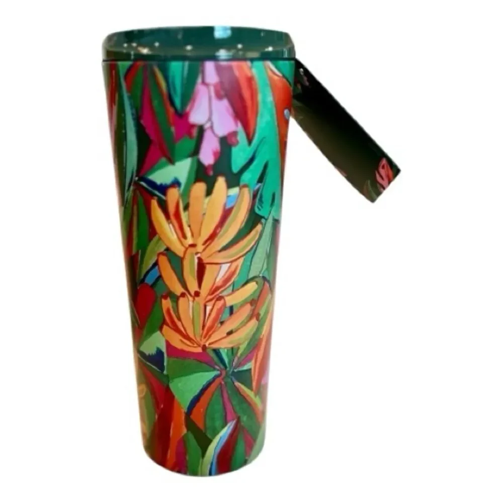 FARM RIO Starbucks LIMITED EDITION  Dark Green Banana Leaves Tumbler / Keychain